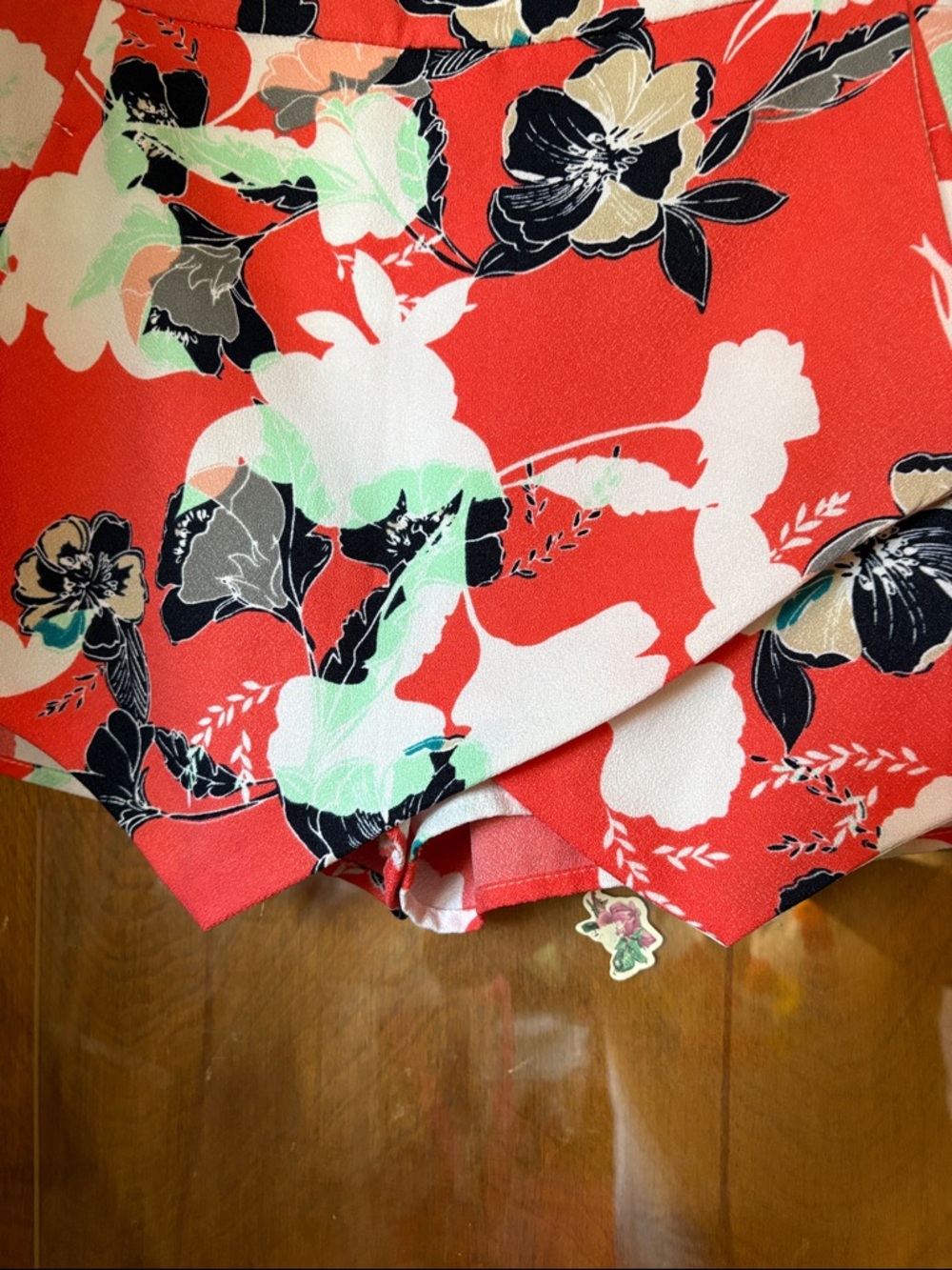 Aqua Mini Skort Coral Floral Pattern - Picture 4 of 6
